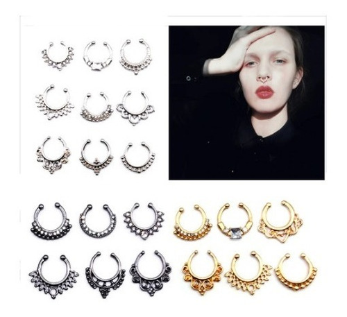 Septum Piercing Aro Falso Para Nariz 3 Unidades Oferta!