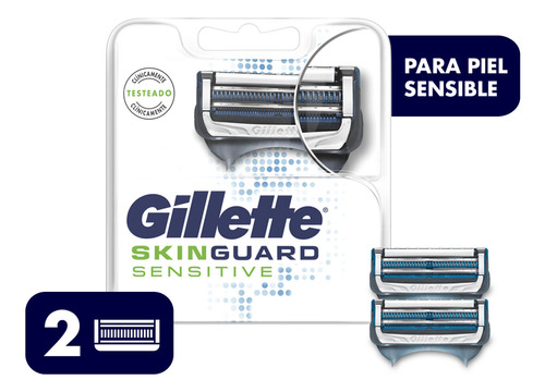 Gillette Skinguard Sensitive Repuestos Para Afeitar  X 2 Uds