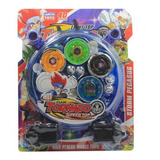 Kit 4 Beyblade Metal Led Pião Tornado Com Arena 2 Lançador