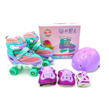 Patins Quad 4 Rodas Infantil + Kit Proteção 