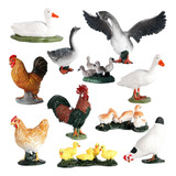 11 Peças De Plástico Modelo Animal De Fazenda, Decoração