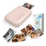 Mini Impresora A Bluetooth+50 Papel Fotografico Rosa 