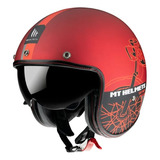  Casco Jet Le Mans Mt Helmets  2 Sv Cafe Racer B5 Rojo Mate