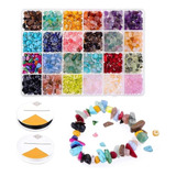 Juego De Cuentas De Cristal Piedra Pulsera Collar 24 Colores