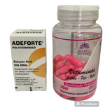 Kit Adeforte Ampola + Vitamina Silício Cabelo Pele Unha C/60
