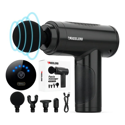 Pistola de Masaje Keelead K207 Inalámbrica 6 Velocidades 4 Cabezales | Envío gratis