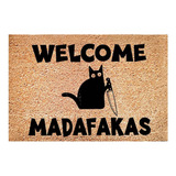 Capacho Dark Cat Welcome Madafakas Com Estampa Completa