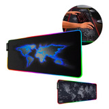 Mouse Pad Gamer Rgb Retroiluminado Usb Mapa Xinua 80x30 Cm