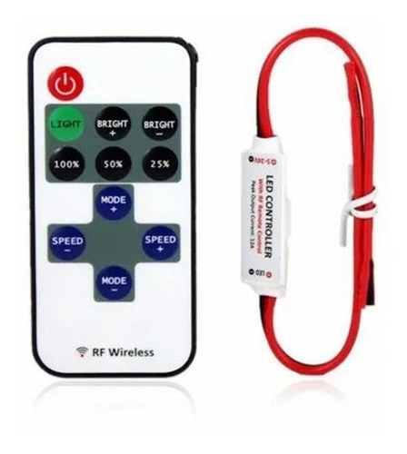 Controladora Dimmer Rf Dimer Tiras Led 5-24v Control Remoto