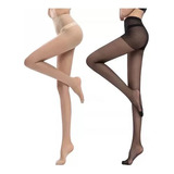 Pack 2 Pantys Medias Transparente Beige/negra Mujer