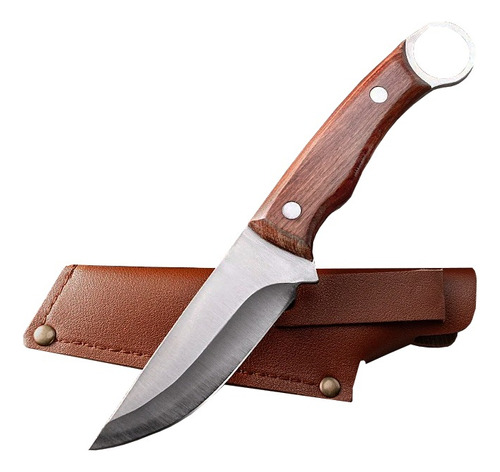 Cuchillo Madera Acero Afilado Caza Deshuesar Camping Msg646