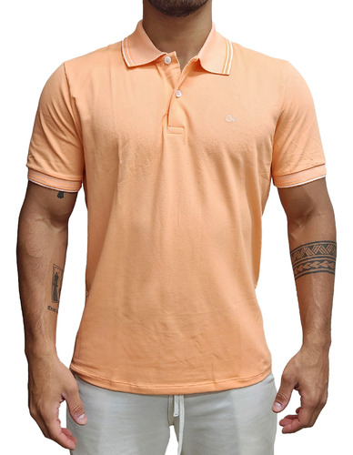 Camisa Gola Polo Casual Slim Algodão Piquet Conforto Ogochi