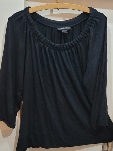 Remera Modal Negra Importada Marca Style&co,sisa 56cms 