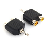 Adaptador 2 Rca Hembra A Mini Plug 3.5 Mm Macho Pc Tv Lcd