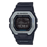 Reloj Casio G-shock G-lide Bluetooth Gbx-100-1 Original Color De La Correa Negro Color Del Bisel Plateado Color Del Fondo Negro