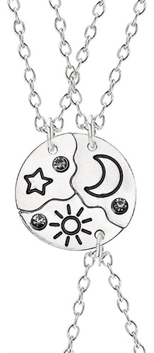 Creatividad Conjunto Sol Luna Estrella Colgante Collar