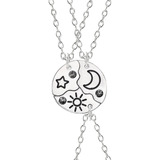 Creatividad Conjunto Sol Luna Estrella Colgante Collar