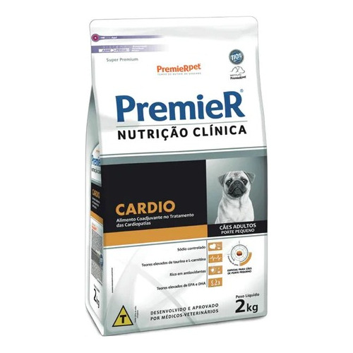 Ração Premier Nutrição Clínica Cardio Cães Porte Pequeno 2kg