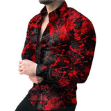 Camisa Slim Fit Estampada For Hombre A Lunares