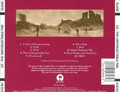 U2 The Uorgettable Fire Edicion Island Cd Sellado