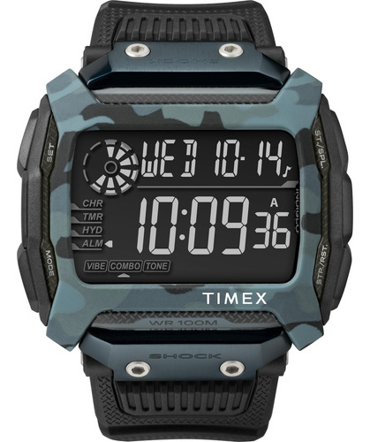 Reloj Timex Command Shock 100m 54 Mm Camo Resin Strap