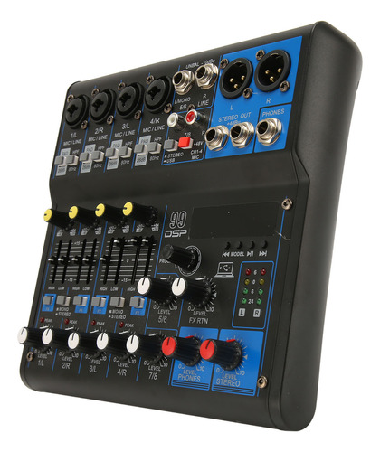 Panel De Sonido Studio Mixer Sound De 8 Canales, 99 Dsp Effe