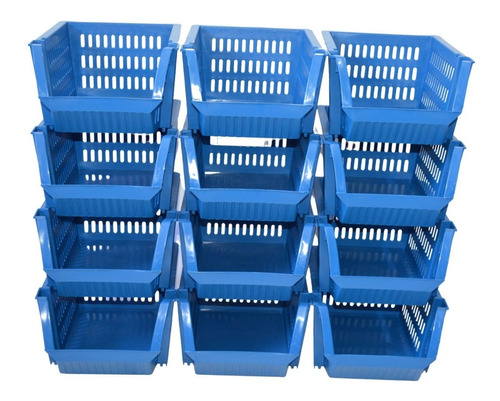 5 Caixas Organizadora Plástica Empilhável Plástico Cesto