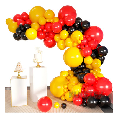 Kit Globos 156pzs Negro\u002Famarillo\u002Frojo 5-18'' Fiesta Esencial | Meses sin interés