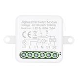 Módulo De Relé Zigbee Mini Smart Switch De 2 Canales Compati