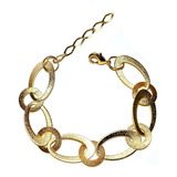 Pulsera Óvalos Círculos Enchapado Oro 18 K