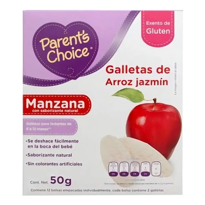 Parent S Choice Galletas De Arroz Jazmin 50 G Varios Sabores Manzana