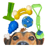 Kit De Brinquedos Para Cachorros 5 Mordedor Escova Dente Pet