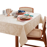 Toalha De Mesa Jacquard Retangular Casa Laura Enxovais Glamour Premium 8 Lugares Palha