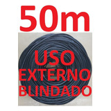 Cabo Rede Cat5e Preto 50m Externo Blindado Net Lan Montado