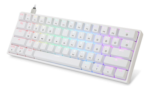 Teclado Mecánico Rgb Skyloong Sk61 Switch Gat Brown - Blanco