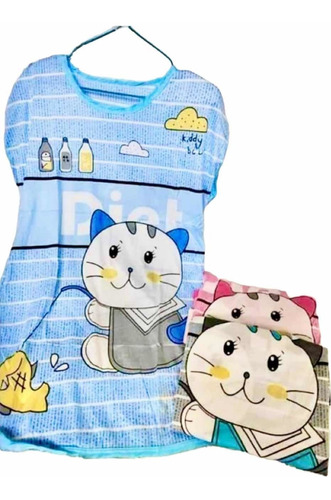 Pijama Camisón Verano Gato Kawaii 