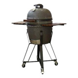 Kamado Ahumador Cerámico Termómetro 56cm Parrilla Inox Rueda