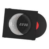 Reproductor De Vinilo Altavoz Bluetooth Con Reloj Negro