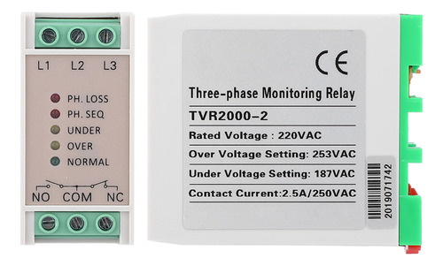 Relé De Voltaje De 220 Vca, Protector De Fase De Sobrefalla