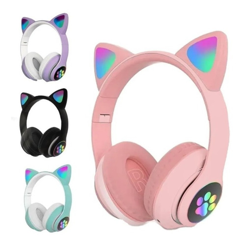 Fones Ouvido Orelhinha, Orelha Gatinho Led C/ Microfone Cat