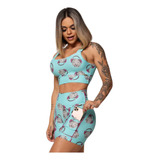 Conjunto Short Bolsinho Empina Bumbum + Top Beat Moving