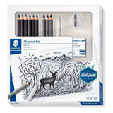 Set Carbonilla Charcoal Staedtler X 12 Piezas