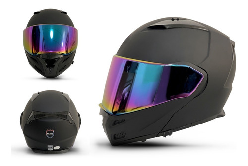 Casco Edge Abatible Storm Negro Mate Certificado Dot + Gafas