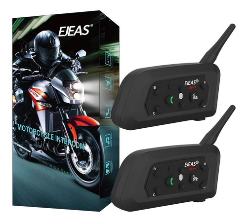 Intercomunicador Casco De Moto Ejeas V6pro Duo (2 Intercom)