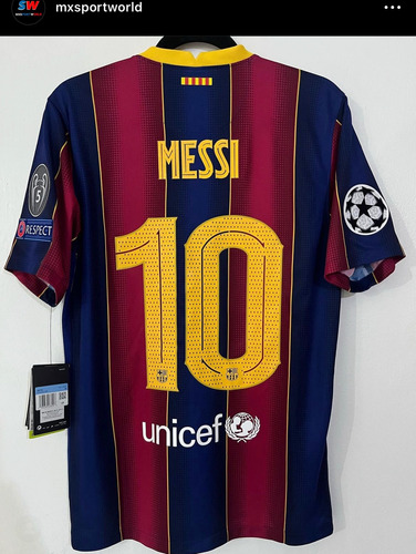 Última Camiseta De Messi Nike Fc Barcelona 2021 Champions M