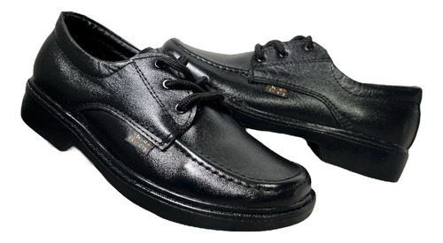 Zapatos Negro Colegial Para Niño Suela Negra