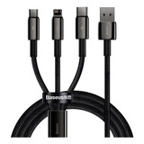 Cable 3 En 1 Usb A iPhone Usb C Tipo C Micro 1.5 Mts Rapida