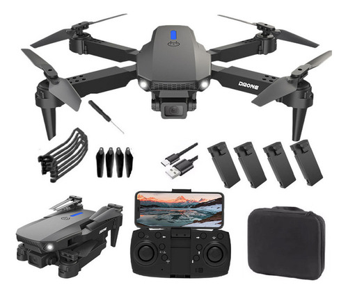 Mini Drone Helicóptero De Brinquedo Com 2 Câmeras 4 Baterias