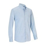 Camisa Uniformera De Vestir Manga Larga, Azul Oxford 4.20 Oz