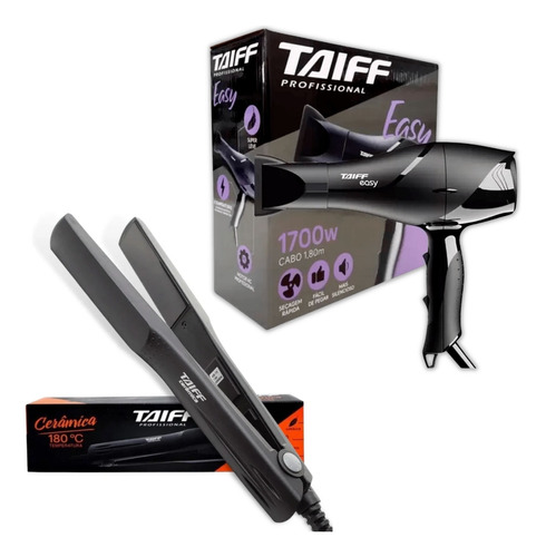 Kit Taiff Chapinha Cerâmica Bivolt + Secador Easy 1700w 110v